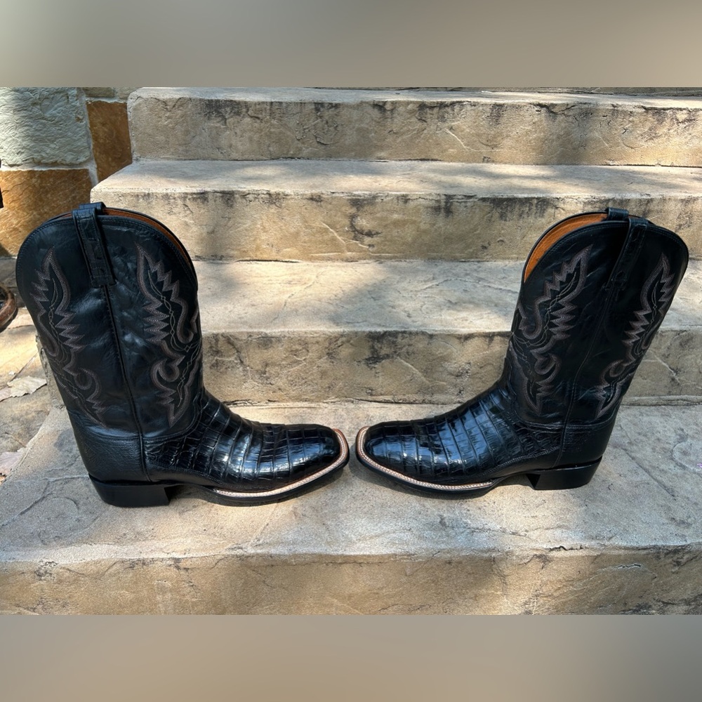 Lucchese WORN ONCE, size 13, black ostrich boot